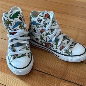 Converse Kids High-Tops - White with Colorful Multicolored Design